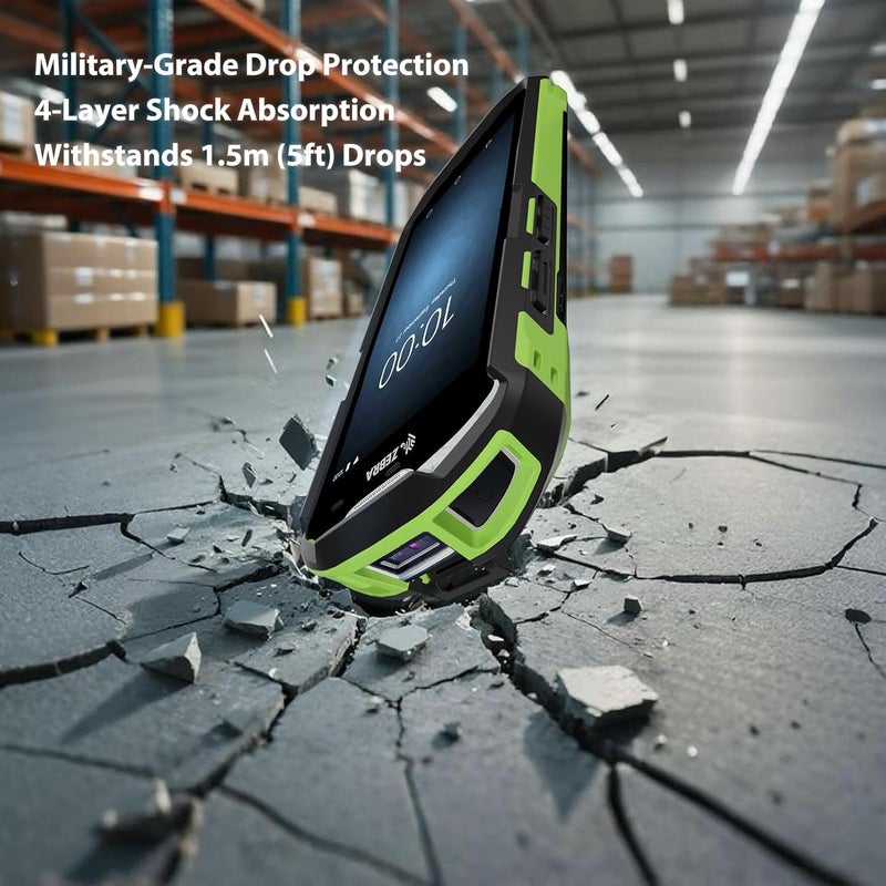 Mutelen Case for Zebra TC51 TC52 TC52X TC56 TC57 TC57X TC510K TC520 TC520K – Rugged Protective Cover with Strap, Bumper, Boot-Style Holster, Handheld Barcode Scanner Accessory SG-TC51-EXO1-01 (Green) - Image 4